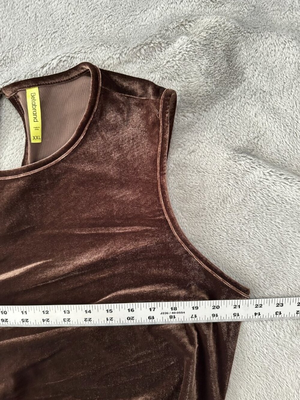 Betabrand Brown Velvet Midi Dress Sleeveless Women's XXL - Picture 5 of 6